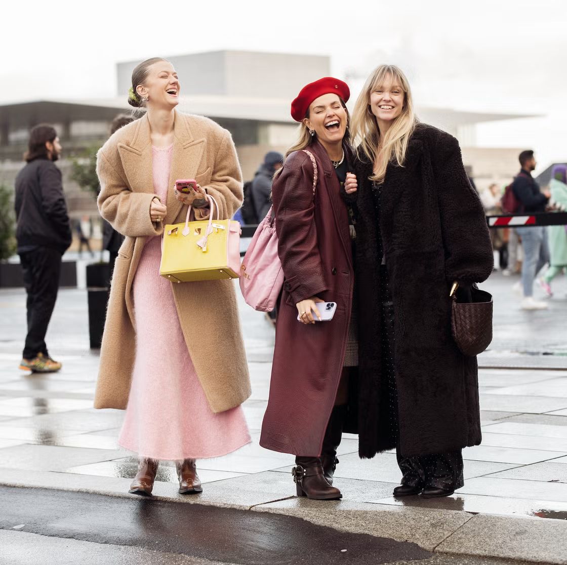 Pink Fuzzy Maxi Dress Under Teddy Coat with Ankle Boots — Minimal Scandinavian Outfits 2027