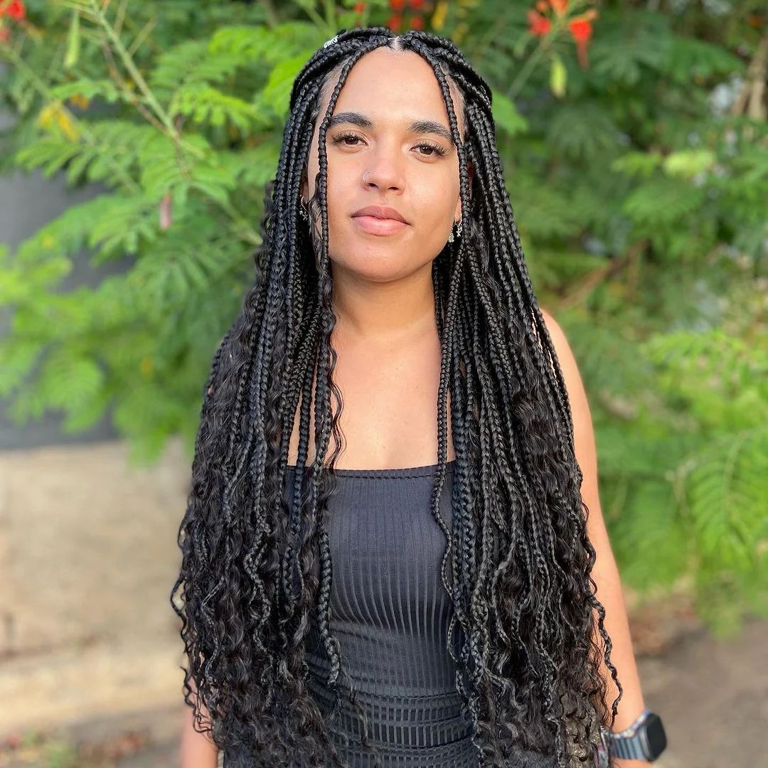 Braids With Curly Ends Visual Idea — Long Knotless Braids 2027