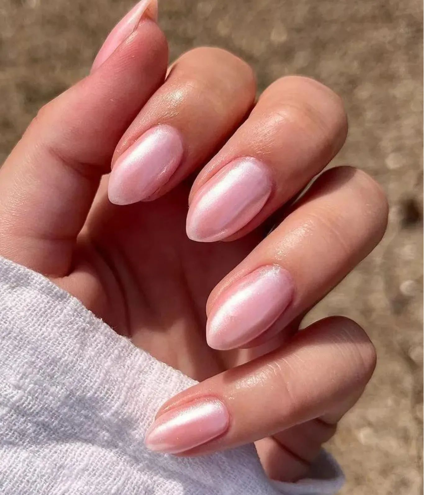 Medium Almond Pearlescent Light Pink Medium Almond Pearlescent Light Pink — Light Pink Wedding Nails 2027