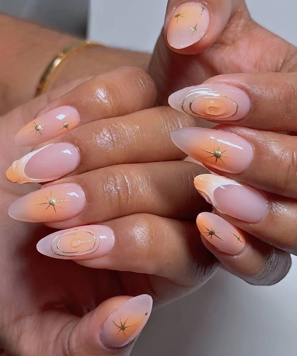 Vibrant Opaque Peach Oval Nails — Peach Nails 2027 for Pale Skin