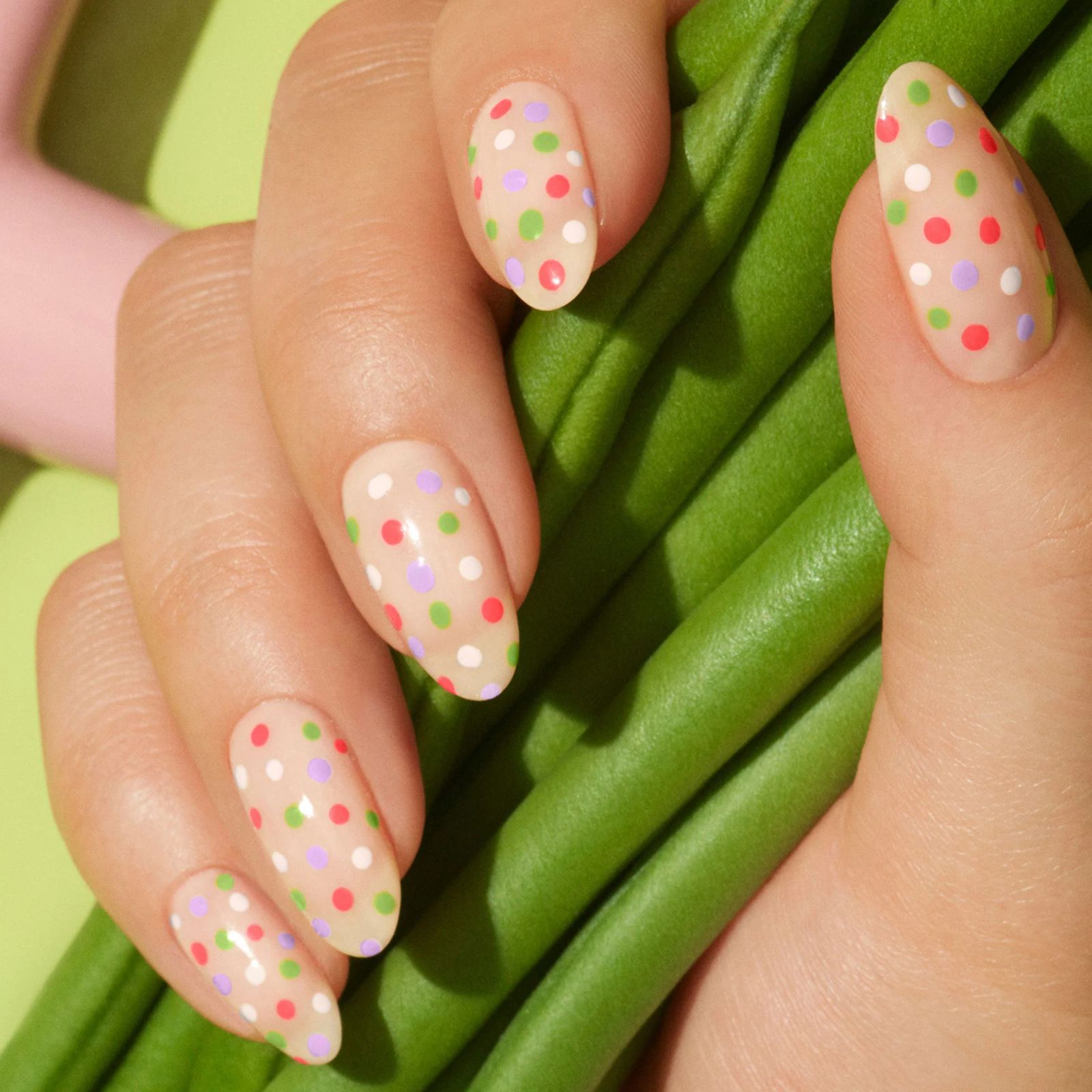 Polka Dot Short Oval Nails Polka Dot Short Oval Nails — Simple Gymnastics Nails 2027