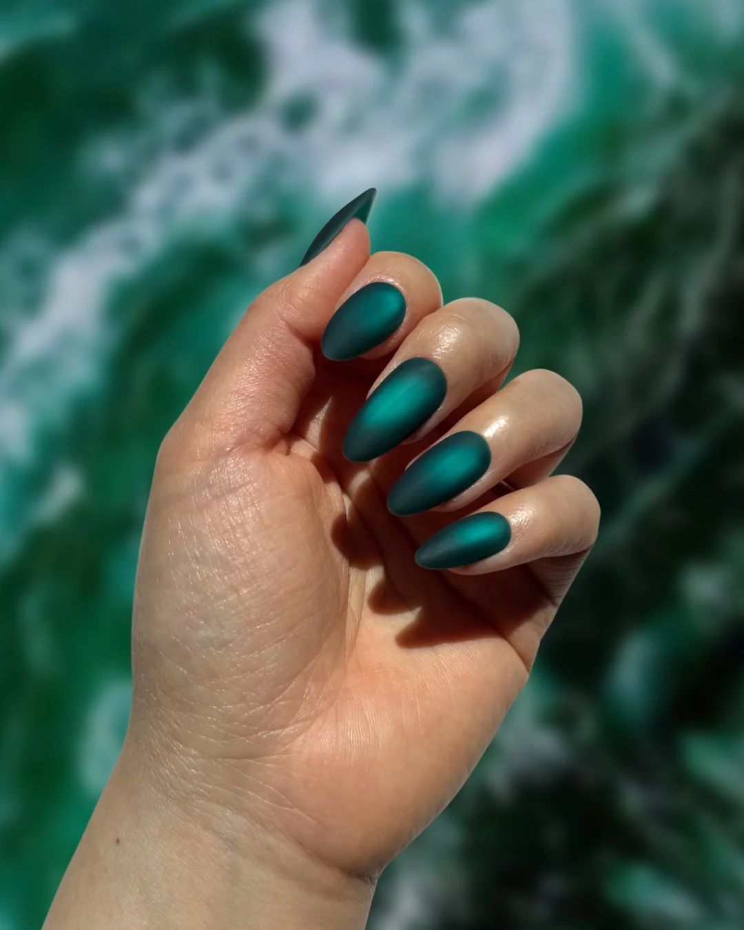 Matte Sea Glass Effect Visual Idea — Teal Nails 2027