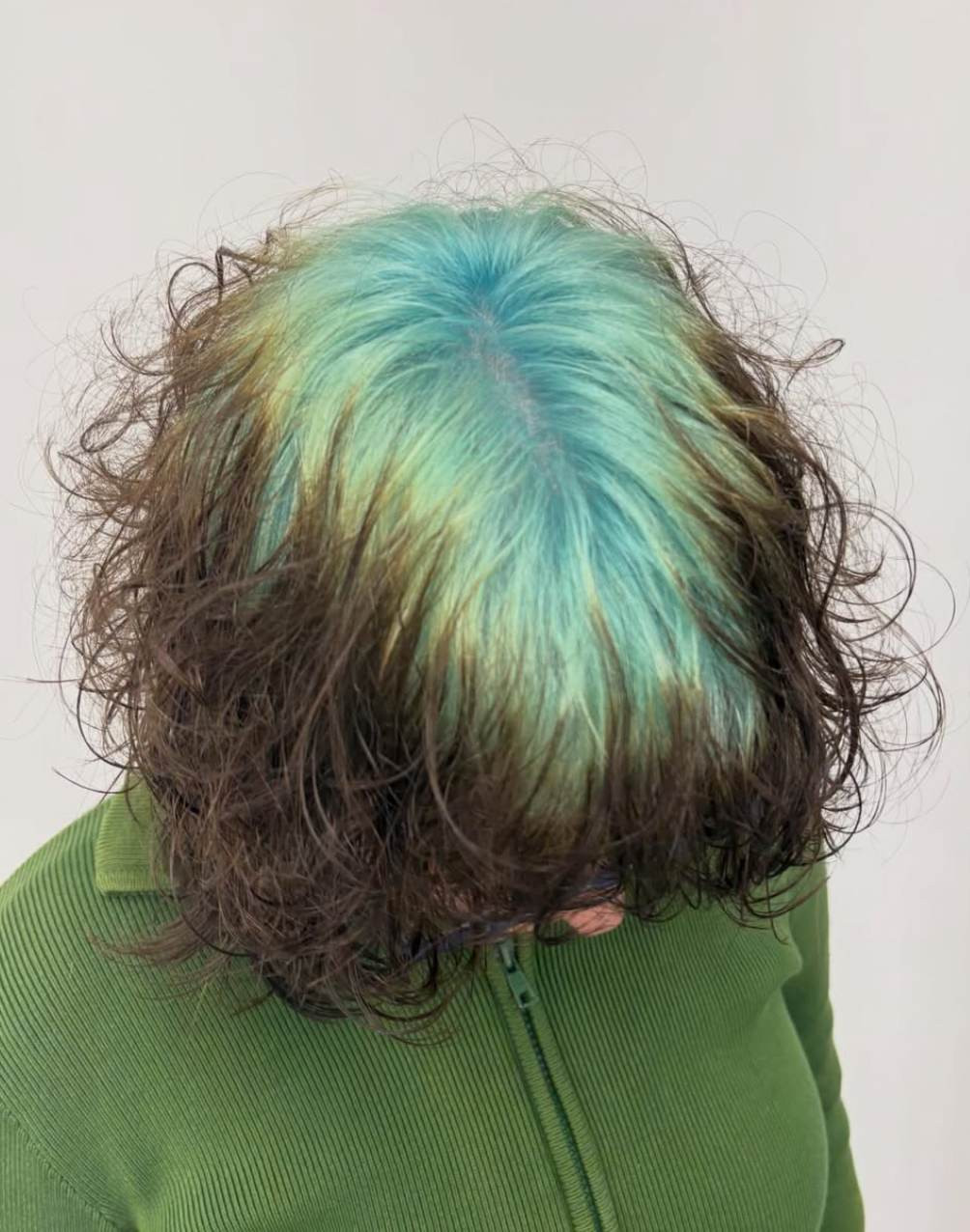 Dark Brown Bob With Blue Green Top Dip Dye Dark Brown Bob With Blue Green Top Dip Dye — Dip Dye Bob 2027