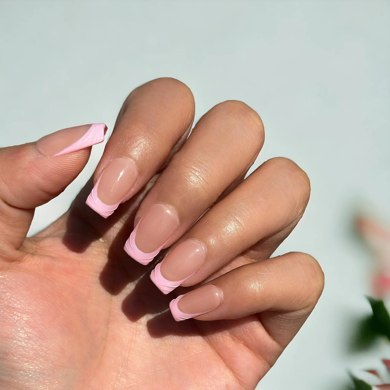 Soft Light Pink French Square Nails Soft Light Pink French Square Nails — Short Pink French Tip Nails 2027