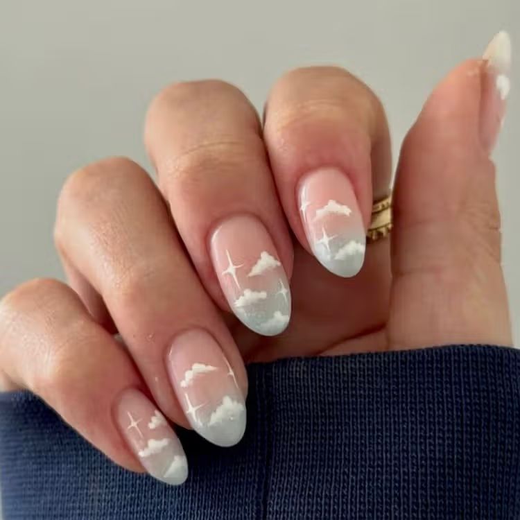 Cloud Designs On Multiple Nails Visual Idea Cloud Designs On Multiple Nails Visual Idea — Cloud Almond Nails 2027