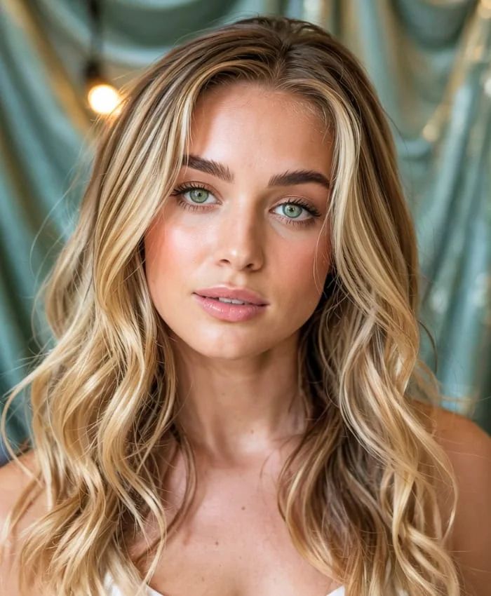 Blonde With Face-Framing Highlights Visual Idea — Green and Blonde Hair 2027