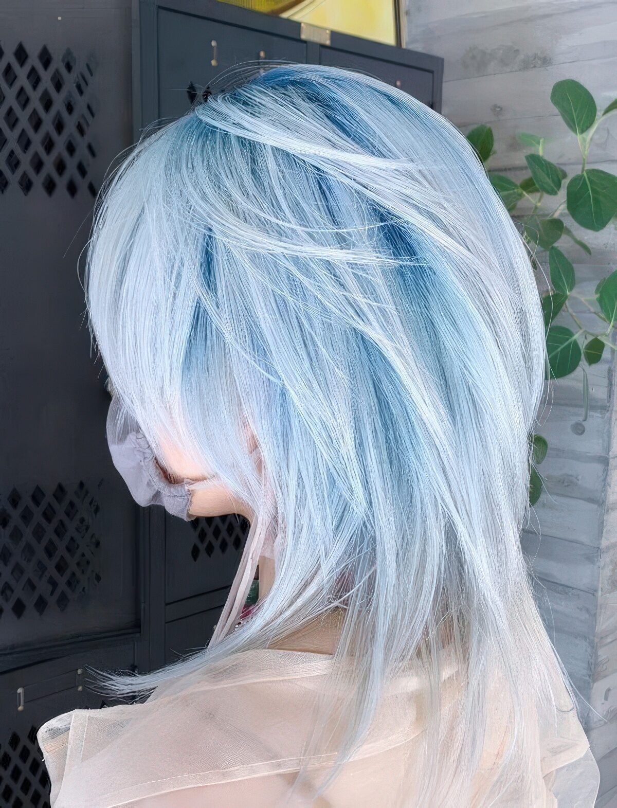 Layered Shag with Wispy Bangs in Sky Blue Layered Shag with Wispy Bangs in Sky Blue — Sky Blue Hair 2027
