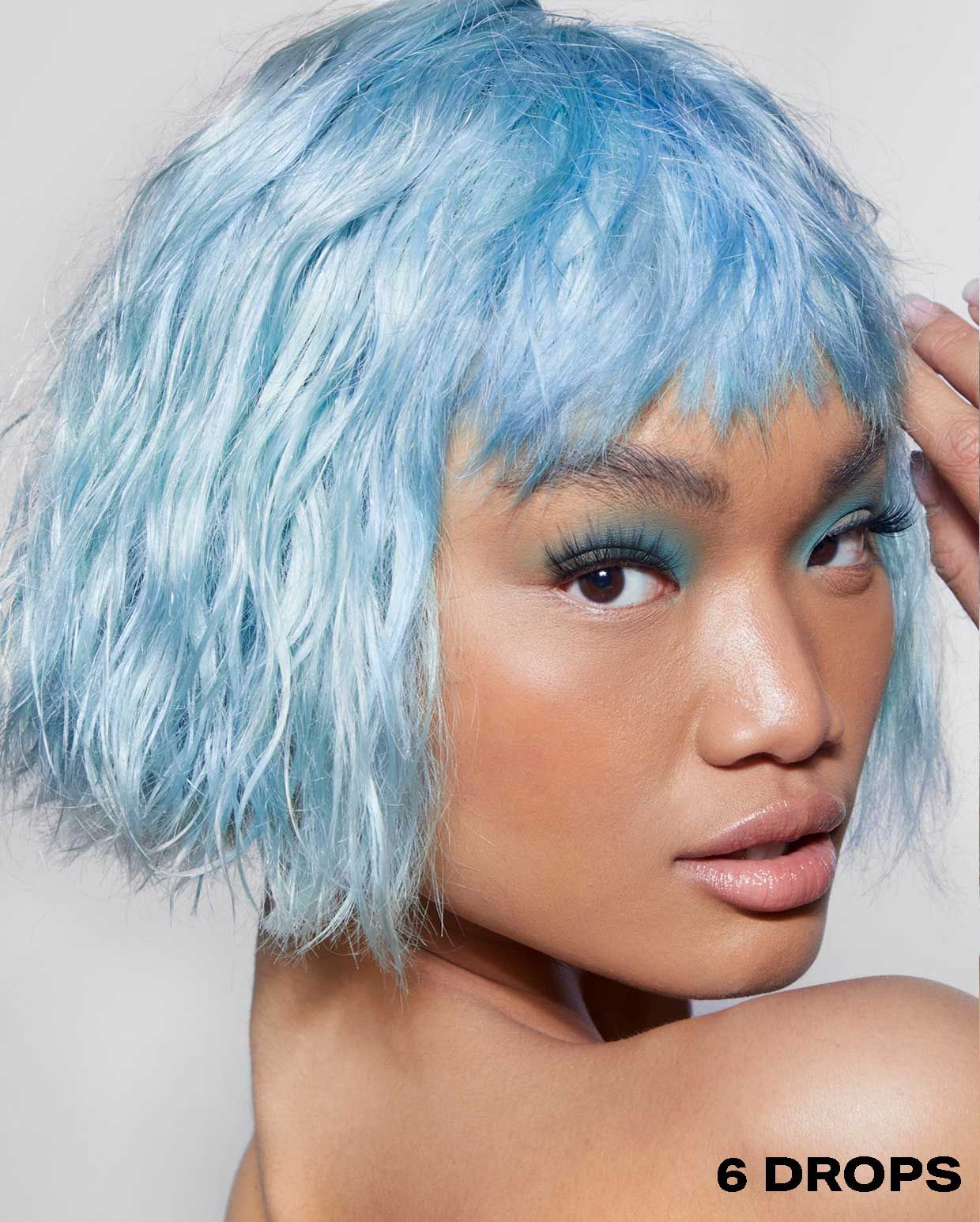 Textured Bob with Wispy Bangs in Pastel Sky Blue Textured Bob with Wispy Bangs in Pastel Sky Blue — Sky Blue Hair 2027