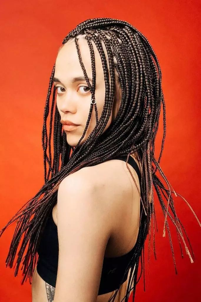 Auburn Highlighted Box Braids With Rings Auburn Highlighted Box Braids With Rings — Box Braids 2027 for Prom