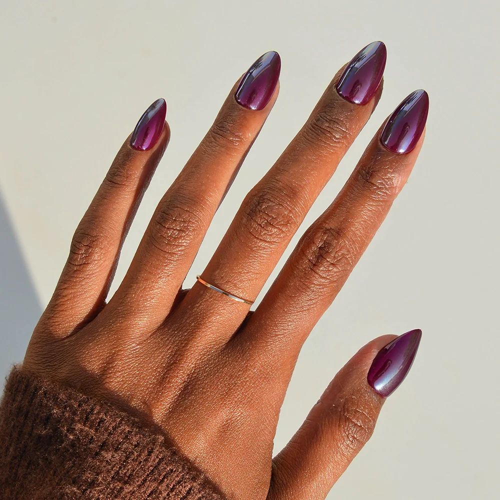 Deep Plum Chrome Stiletto Nails Deep Plum Chrome Stiletto Nails — Plum Nails 2027