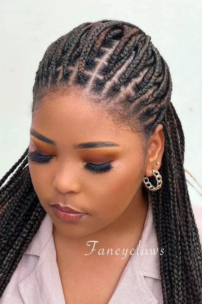 Geometric Parting Pattern Box Braids Geometric Parting Pattern Box Braids — Box Braids 2027 for Prom