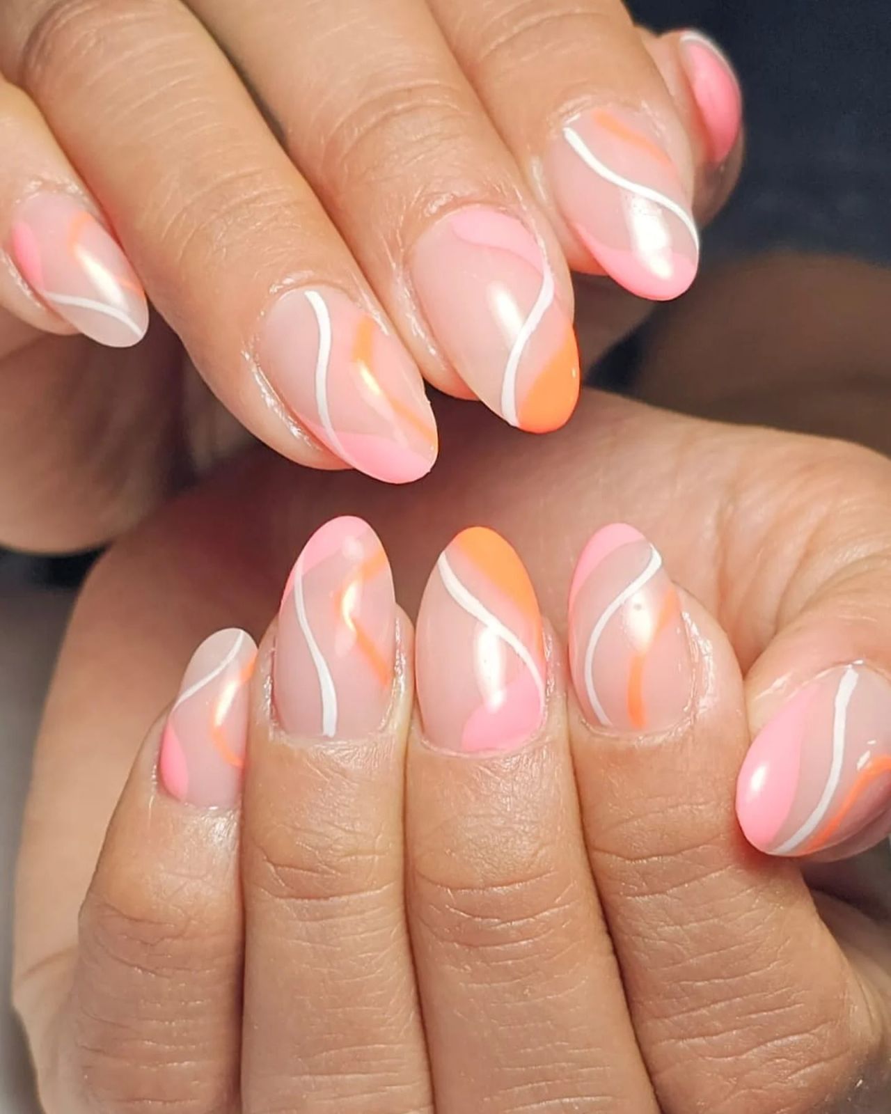 Soft Peach Abstract Swirl Nails Soft Peach Abstract Swirl Nails — Miami Nails 2027