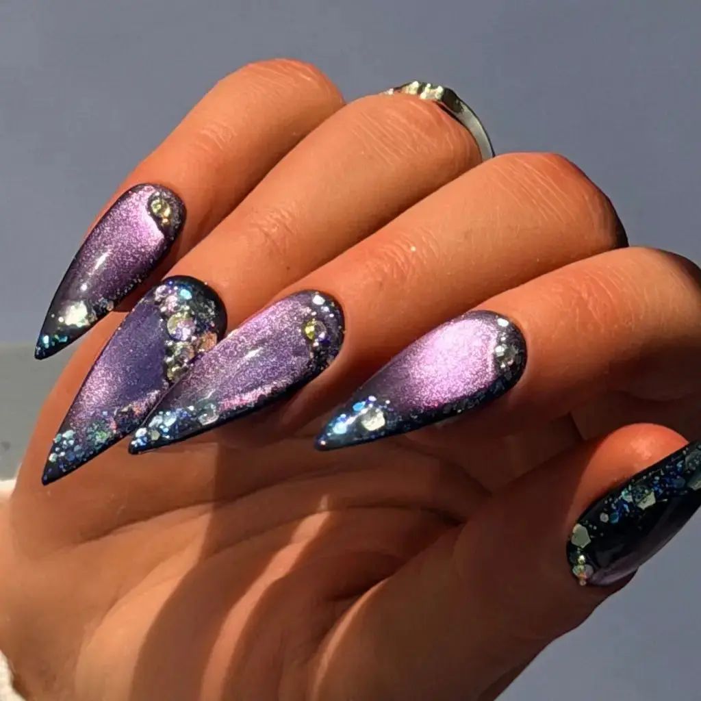 Visual Idea — Creating A Stardust Effect Galaxy Nails 2027