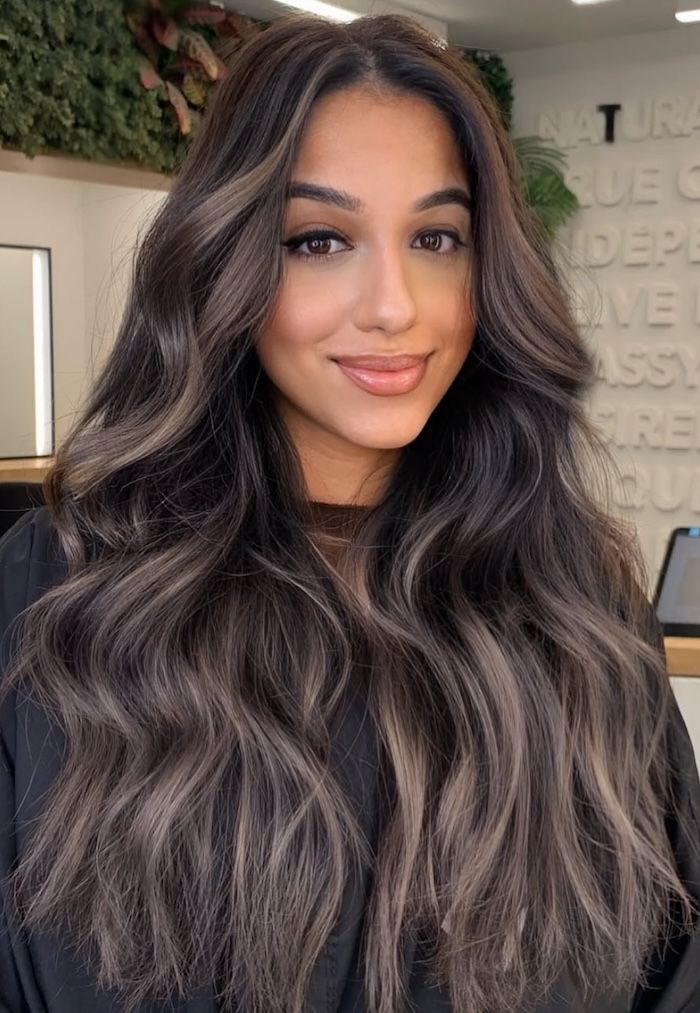 Ash Blonde Balayage With Face-Framing Layers — Balayage on Dark Brown Hair 2027