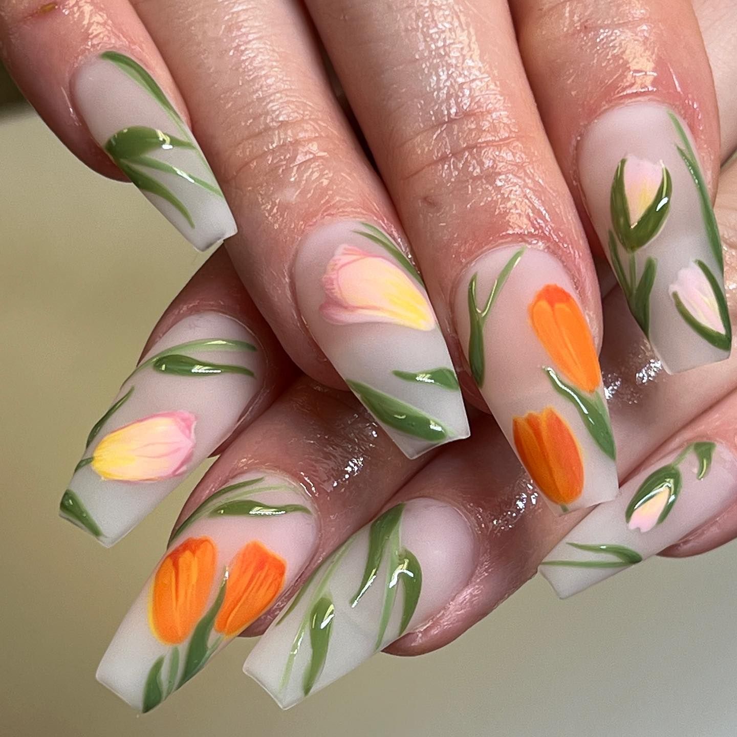 Floral Art On All Nails Visual Idea Floral Art On All Nails Visual Idea — Floral Coffin Nails 2027