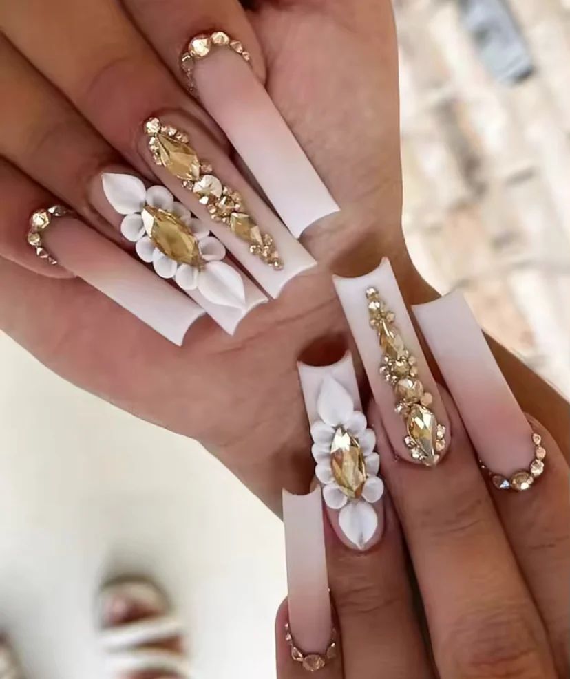 Extra-Long Coffin Shape Visual Idea Extra-Long Coffin Shape Visual Idea — Floral Coffin Nails 2027