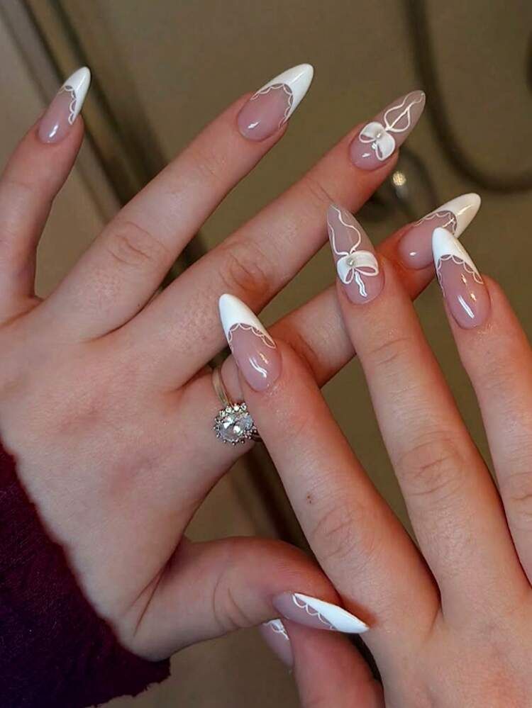 Romantic Bridal Visual Idea Romantic Bridal Visual Idea — Minimal Line Art Nails 2027