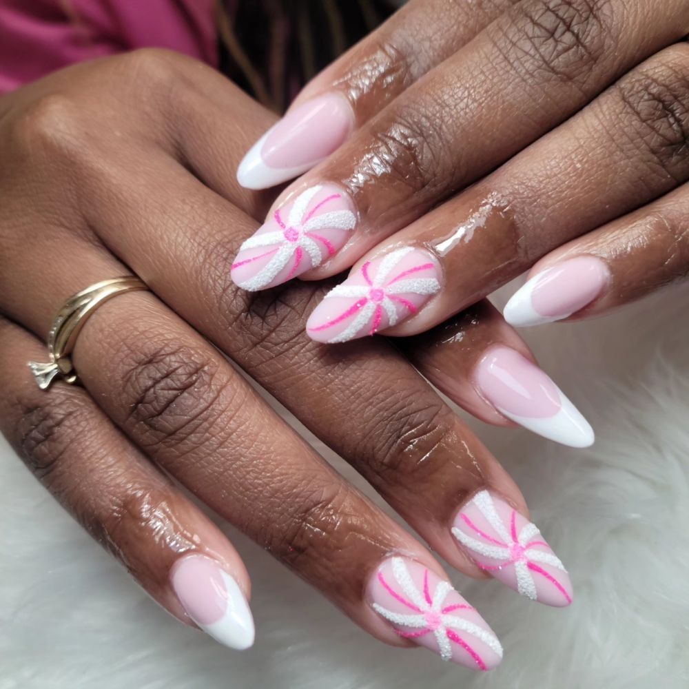 Floral Art & French Tips on Stilettos Floral Art & French Tips on Stilettos — Realtor Nails 2027
