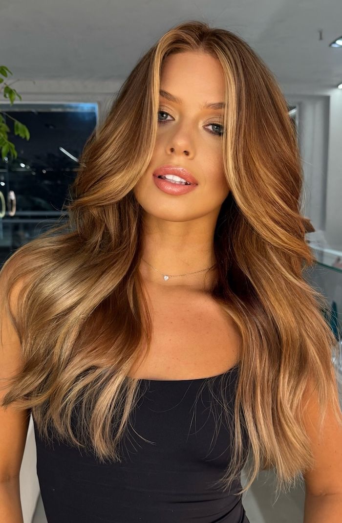 Mid-Back Toffee Blonde Balayage With Caramel — Caramel Blonde Hair 2027