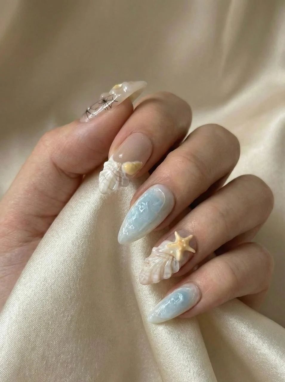 Ocean Blue 3D Shell Press-Ons Ocean Blue 3D Shell Press-Ons — Bahamas Nails 2027