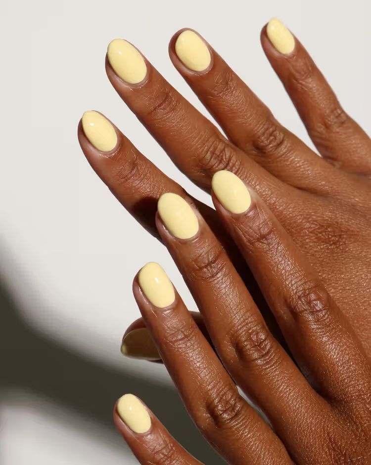 Lemon Yellow Minimalist Oval Nails — Pastel Nails 2027 for Dark Skin