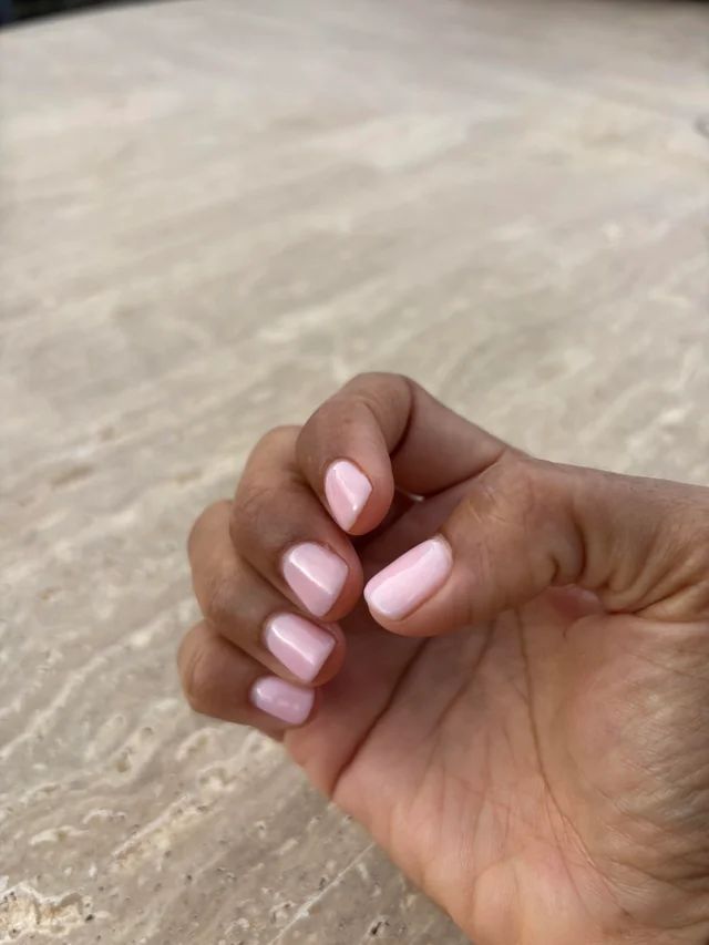 Diagonal Line Accent Short Square Nails — Pastel Nails 2027 for Dark Skin