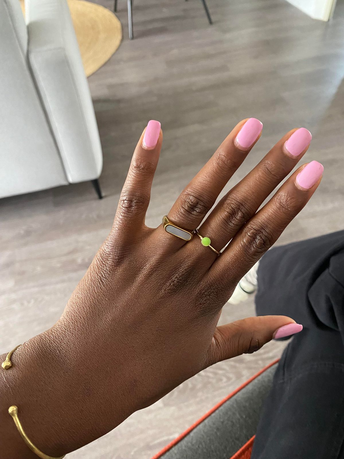 Soft Pink Glossy Medium Square Nails — Pastel Nails 2027 for Dark Skin