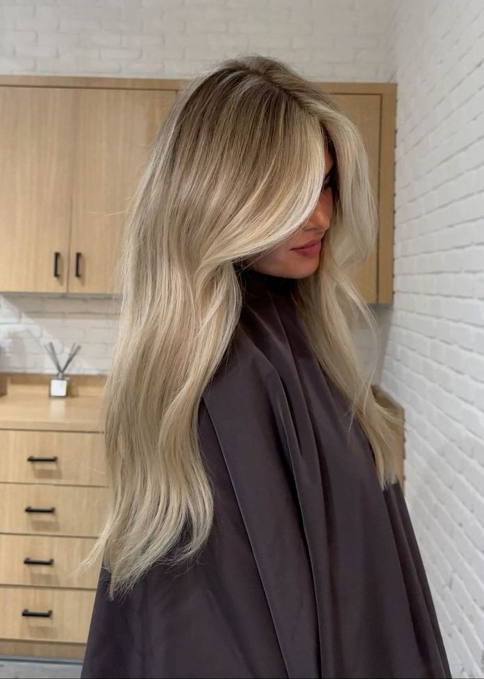 Platinum Blonde With Root Shadow Platinum Blonde With Root Shadow — Old Money Hair Color 2027