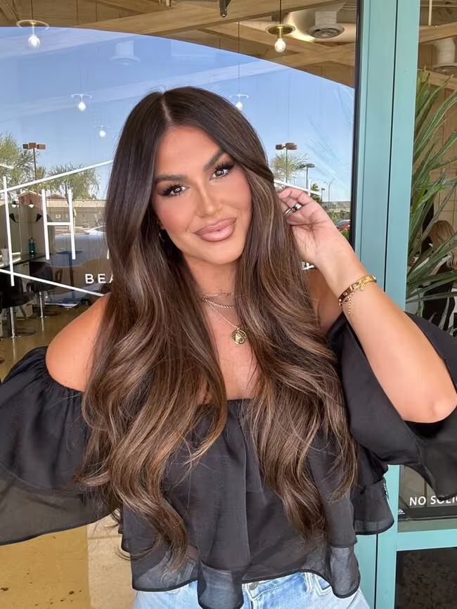 Brunette Balayage With Caramel and Ash Brunette Balayage With Caramel and Ash — Old Money Hair Color 2027