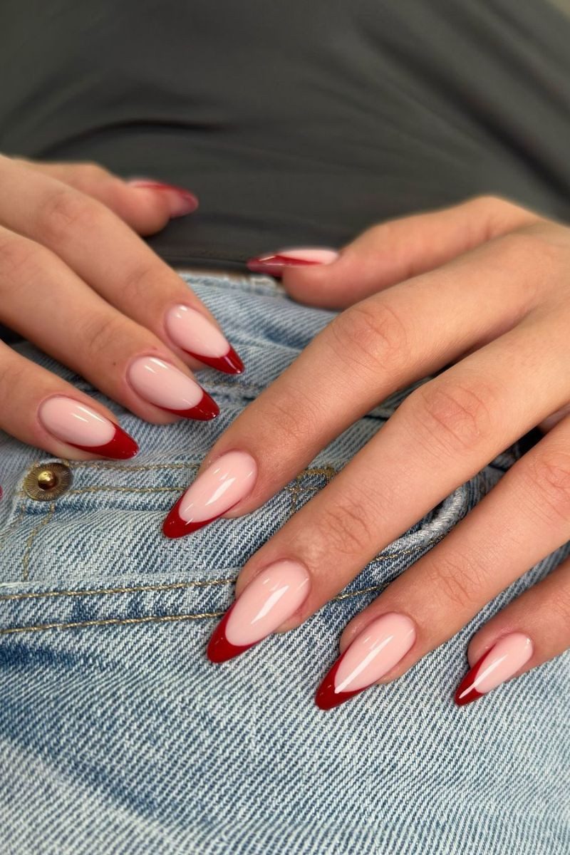 Any Visual Idea — Red French Tip Nails 2027