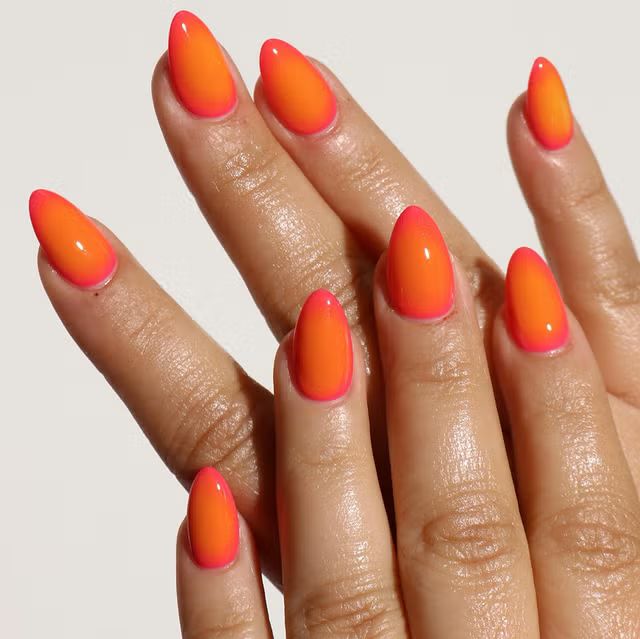 Vibrant Neon Pink Orange Almond Ombre Vibrant Neon Pink Orange Almond Ombre — Neon Ombre Nails 2027