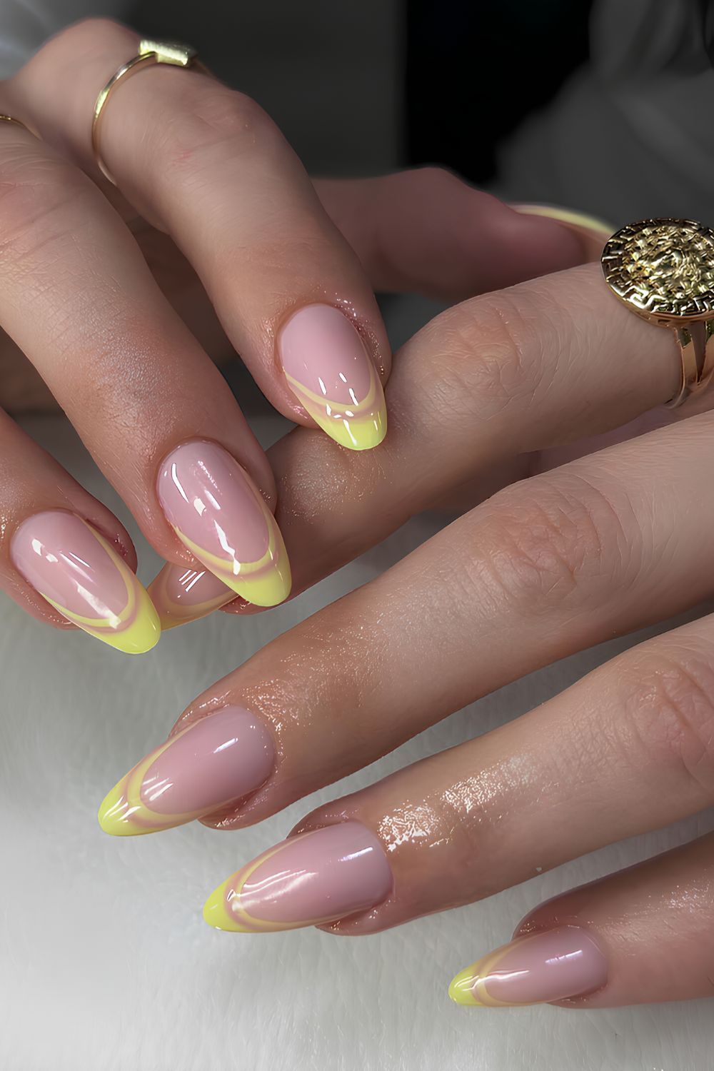 Bright Yellow Double French Visual Idea Bright Yellow Double French Visual Idea — Colored Double French Nails 2027