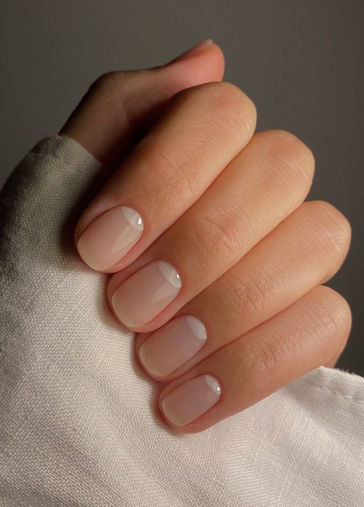 Sheer Nude Half-Moon Cuticle Accent Nails Sheer Nude Half-Moon Cuticle Accent Nails — Nude Nails 2027 for Mature Hands
