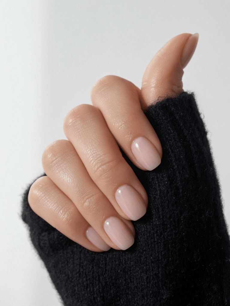 Opaque Beige Nude Short Square Nails Opaque Beige Nude Short Square Nails — Nude Nails 2027 for Mature Hands