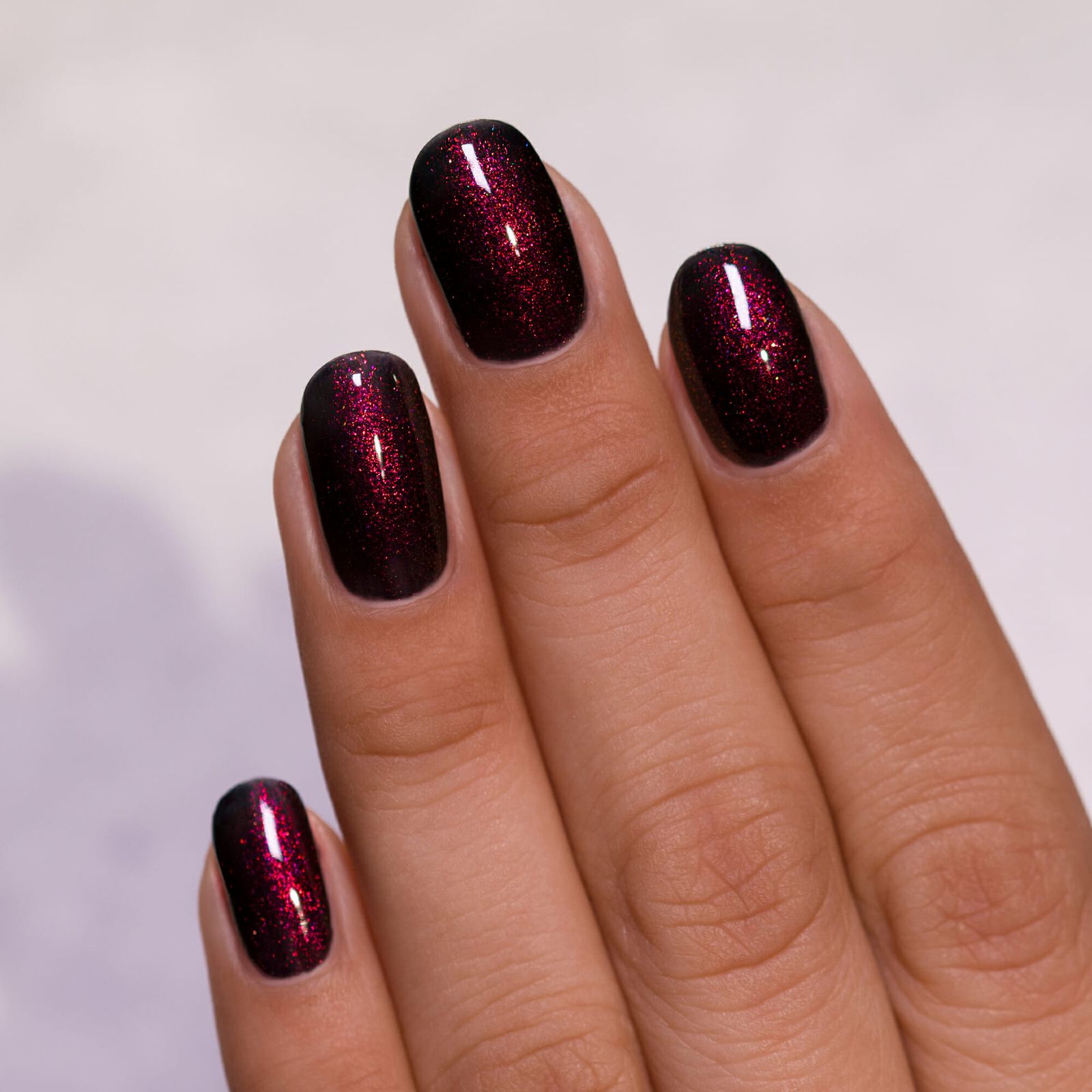 Understated Deep Red Shimmer with Black Undertones Understated Deep Red Shimmer with Black Undertones — Red and Black Nails 2027
