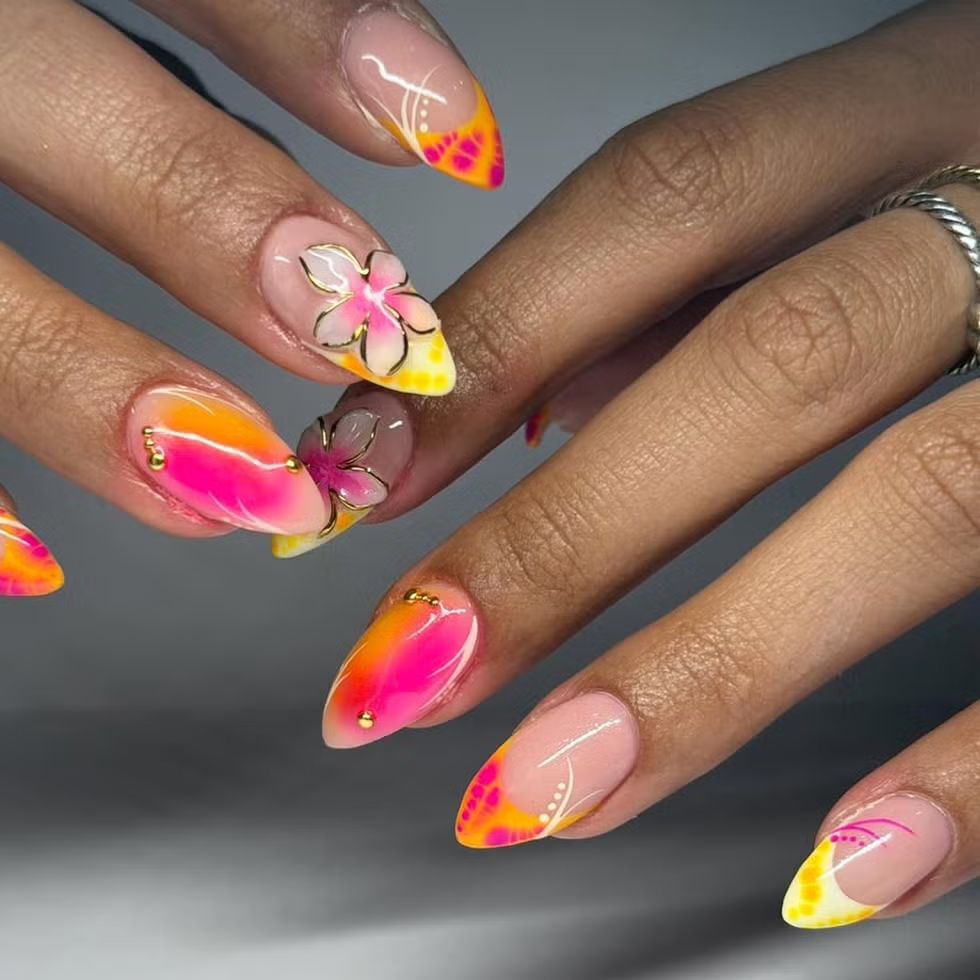 Visual Idea — Both Hands Are Shown In A Medium Shot Visual Idea — Both Hands Are Shown In A Medium Shot — Long Floral Nails 2027