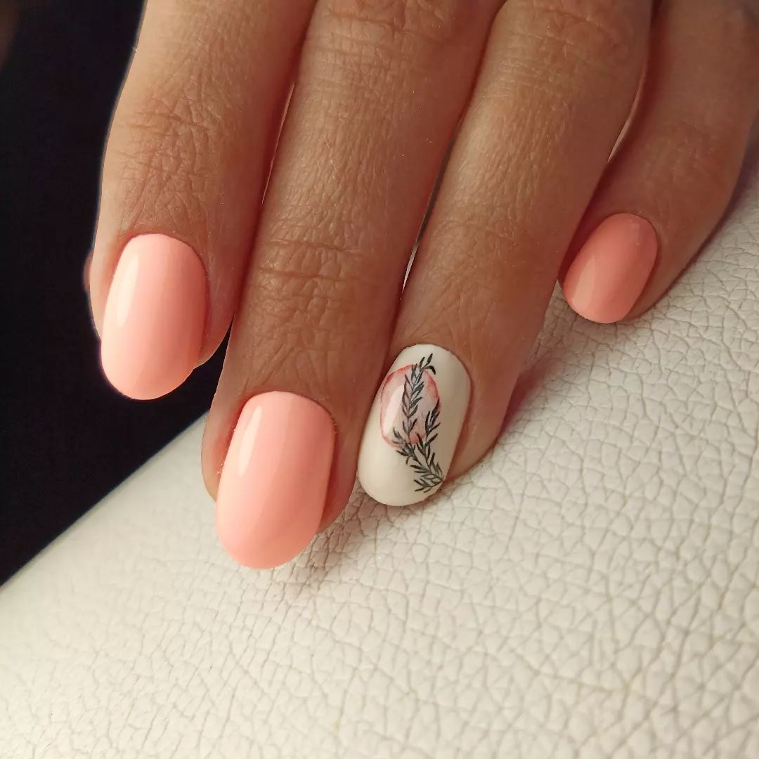 Soft Peach Coral Glossy Almond Soft Peach Coral Glossy Almond — Short Coral Nails 2027