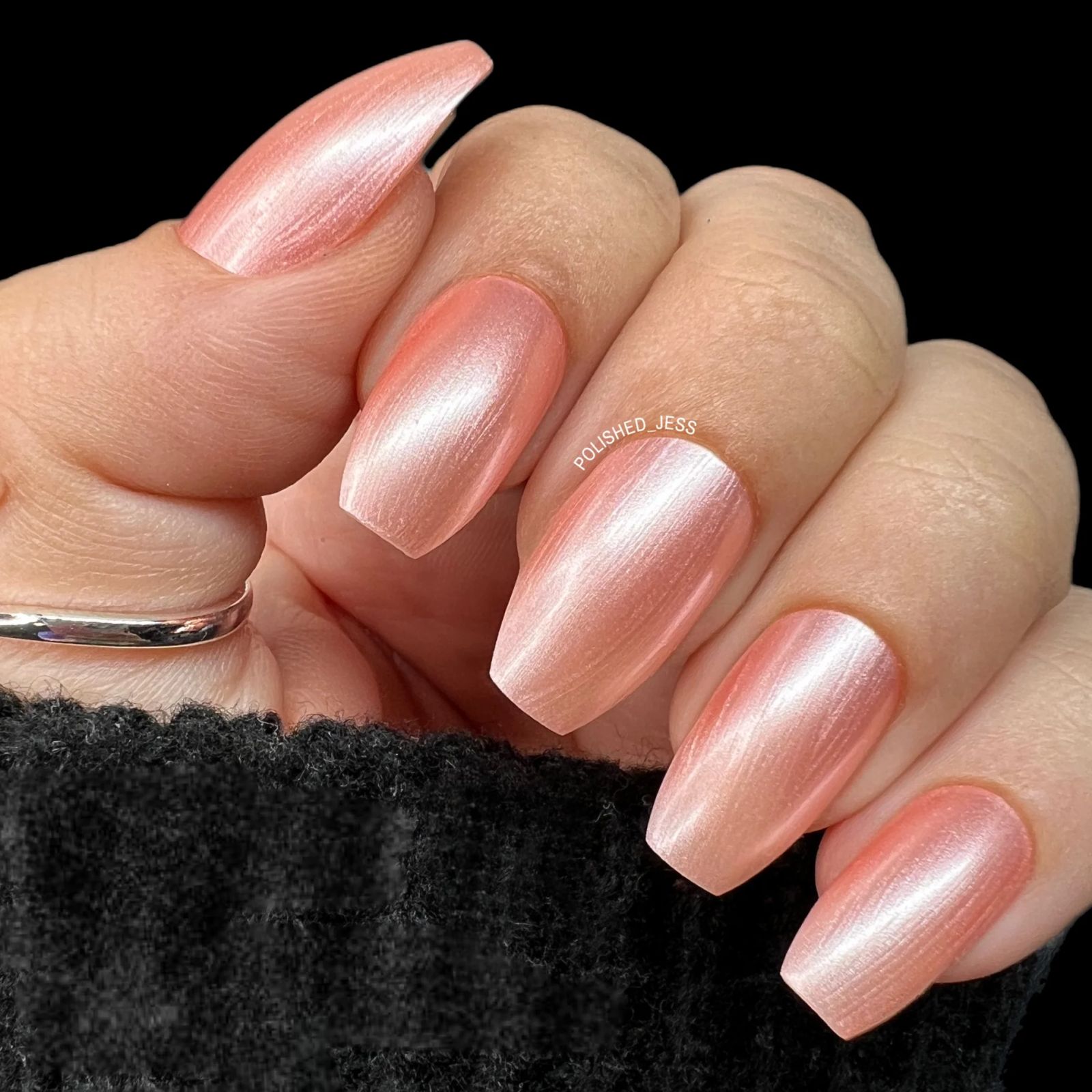 Pearlescent Peach Chrome Coffin Nails Pearlescent Peach Chrome Coffin Nails — Peach Chrome Nails 2027