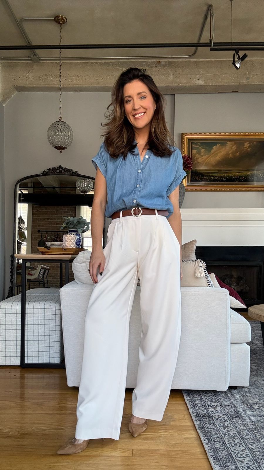 Denim Shirt and Wide-Leg Trousers for Casual Polish Denim Shirt and Wide-Leg Trousers for Casual Polish — Meet the Teacher Outfits 2027