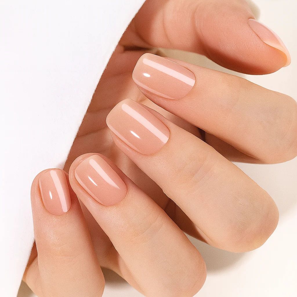 Sheer Peachy Nude Jelly Gloss Squares Sheer Peachy Nude Jelly Gloss Squares — Peach Square Nails 2027