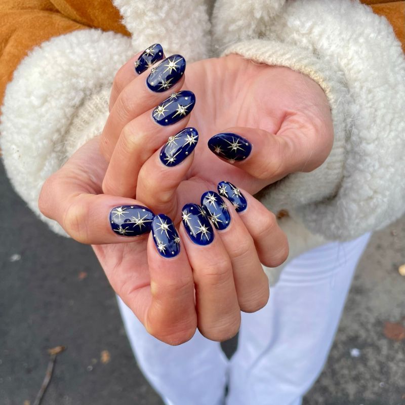 Night Sky Visual Idea — Moon and Stars Nails 2027