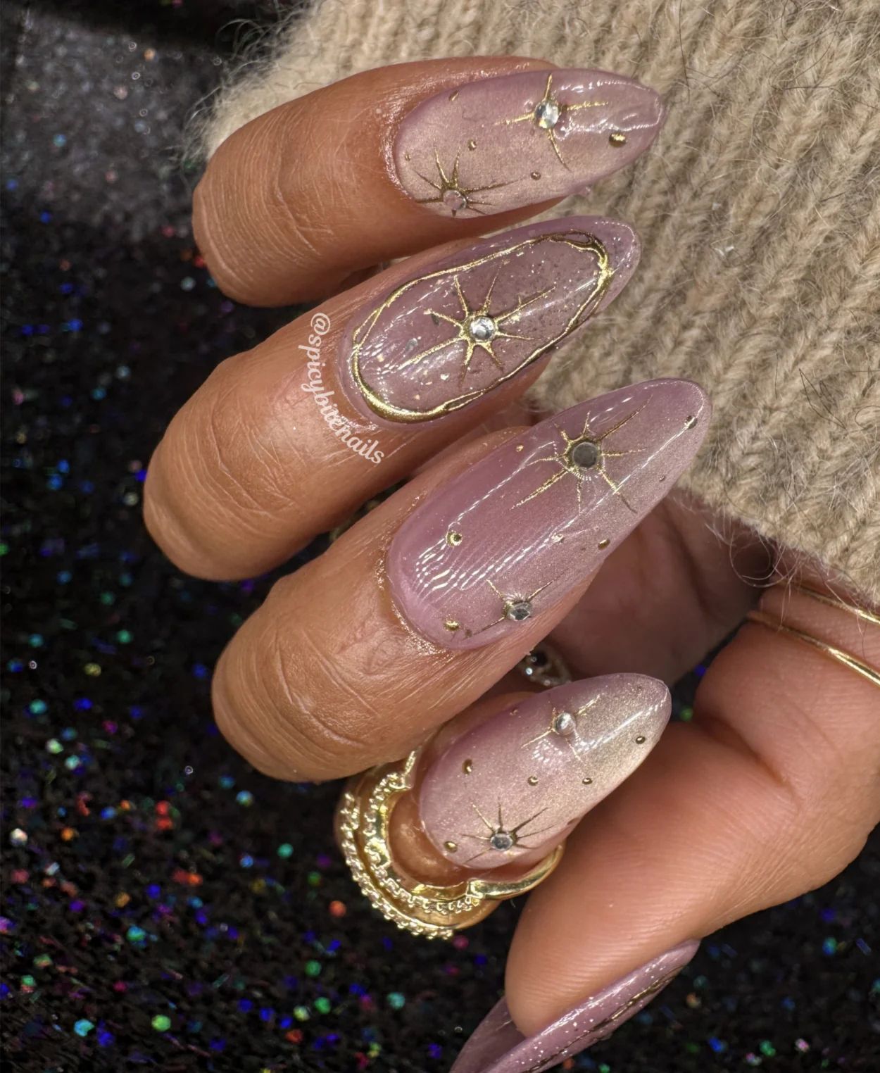 Evening Celestial Visual Idea — Moon and Stars Nails 2027