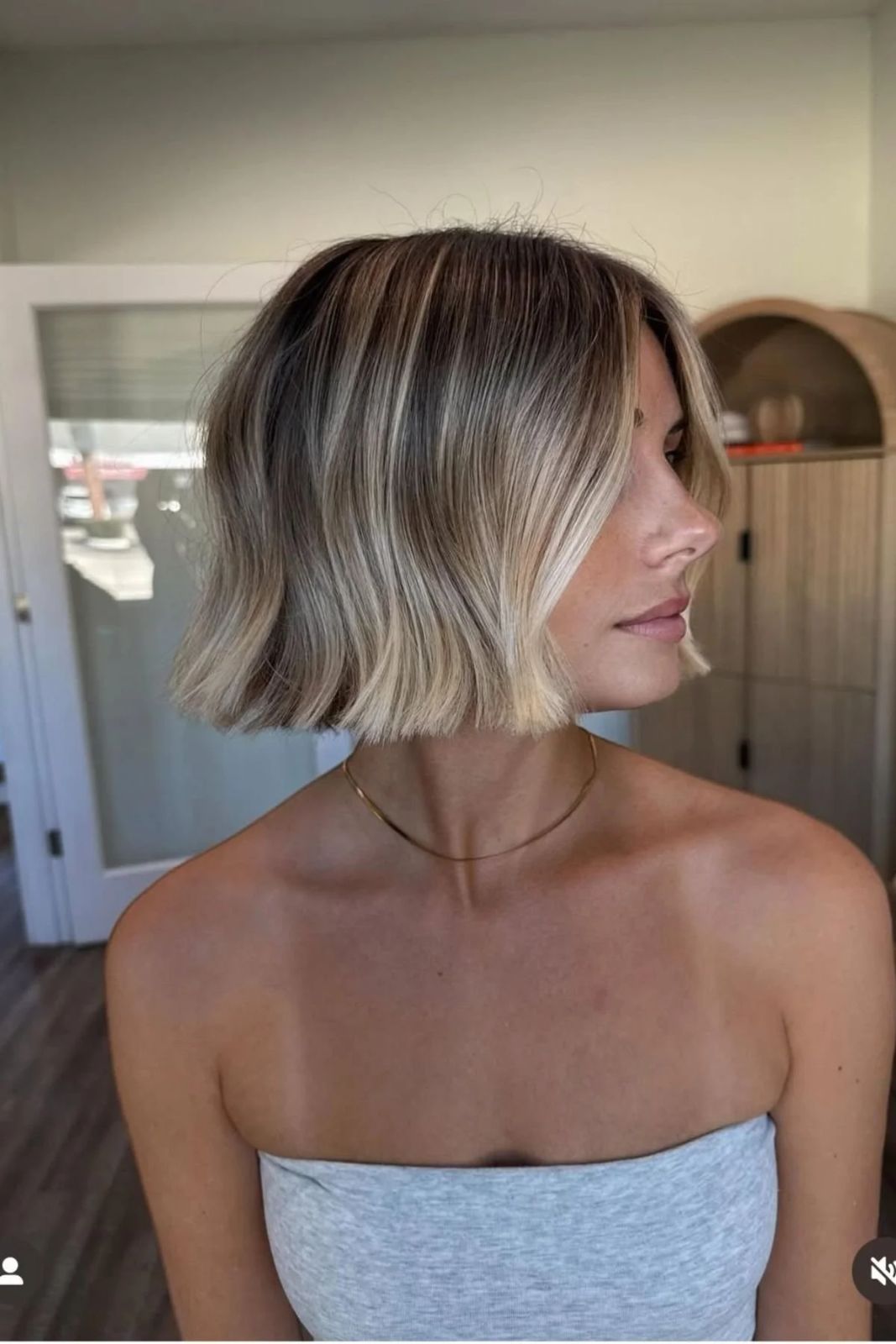 Blunt Ash Blonde Chin Bob — Chunky Highlights Bob 2027