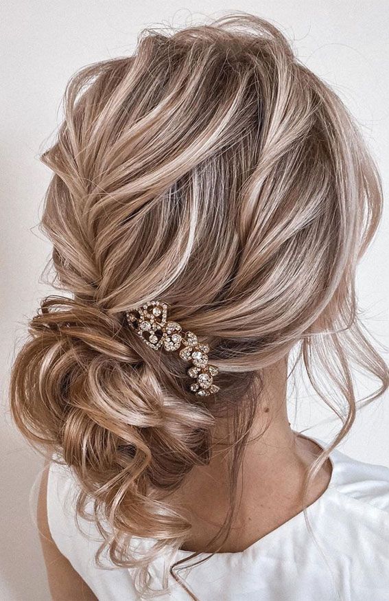 Ash Blonde Updo with Sparkling Accessory — Graduation Updos 2027