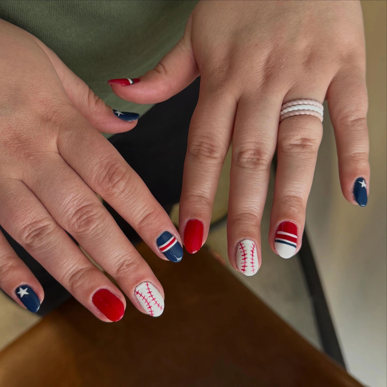 Short Square Baseball Stitching and Stars Short Square Baseball Stitching and Stars — Baseball Nails 2027