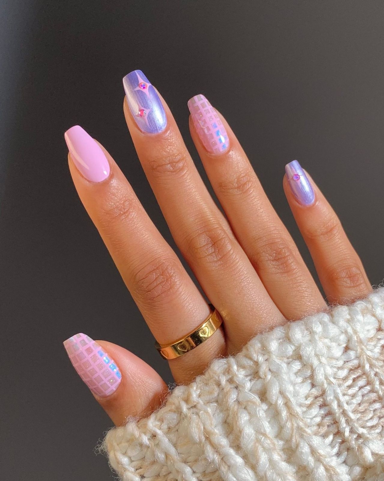 Pastel Pink Iridescent Lavender Visual Idea — 30th Birthday Nails 2027