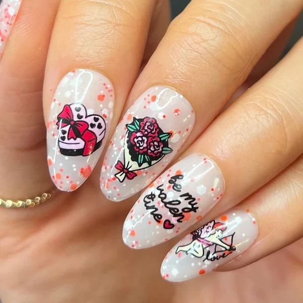 Sheer White Base Valentine Decals Sheer White Base Valentine Decals — Love Nails 2027