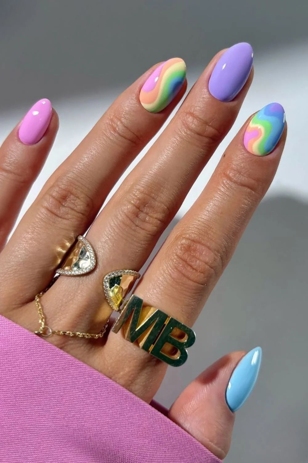 Swirl Pattern On Some Nails Visual Idea Swirl Pattern On Some Nails Visual Idea — Different Color Each Nail 2027