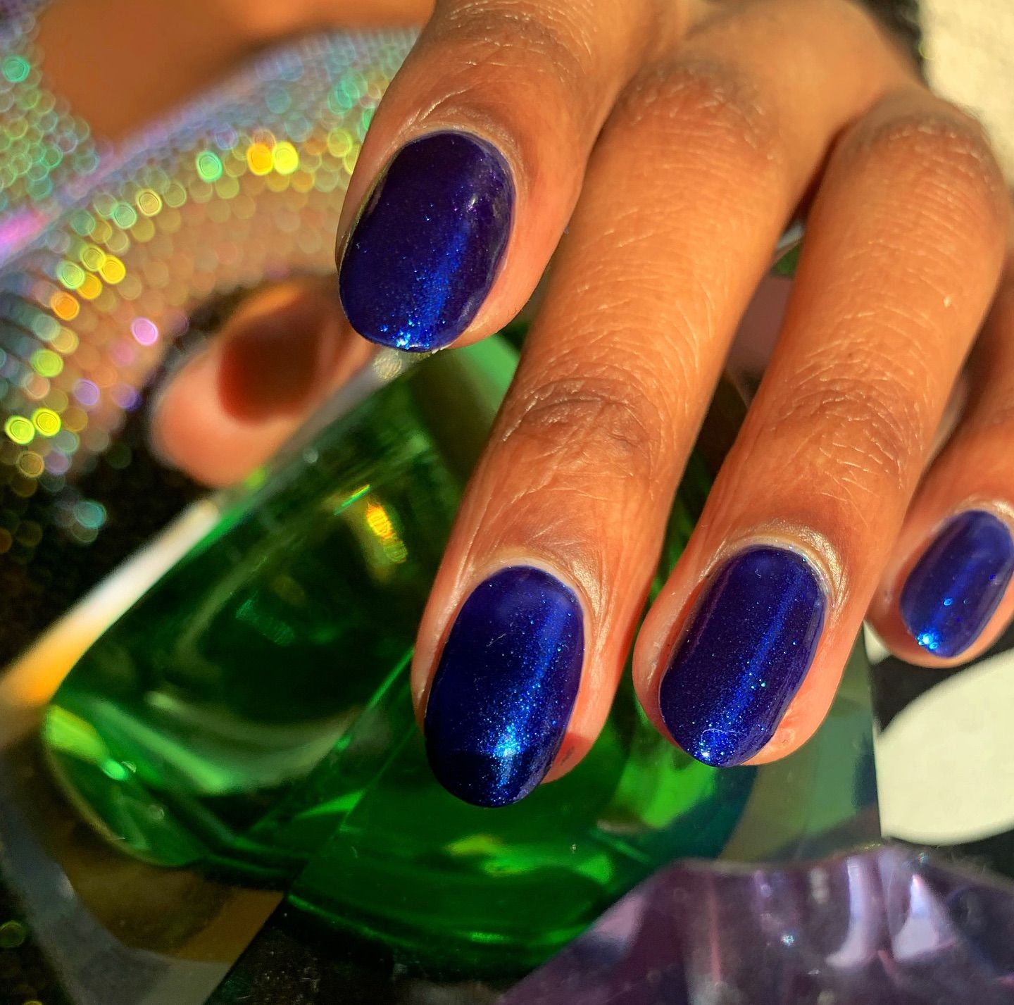 Visual Idea — Short Oval Nails In A Deep Visual Idea — Short Oval Nails In A Deep — Swim Nails Team Colors 2027