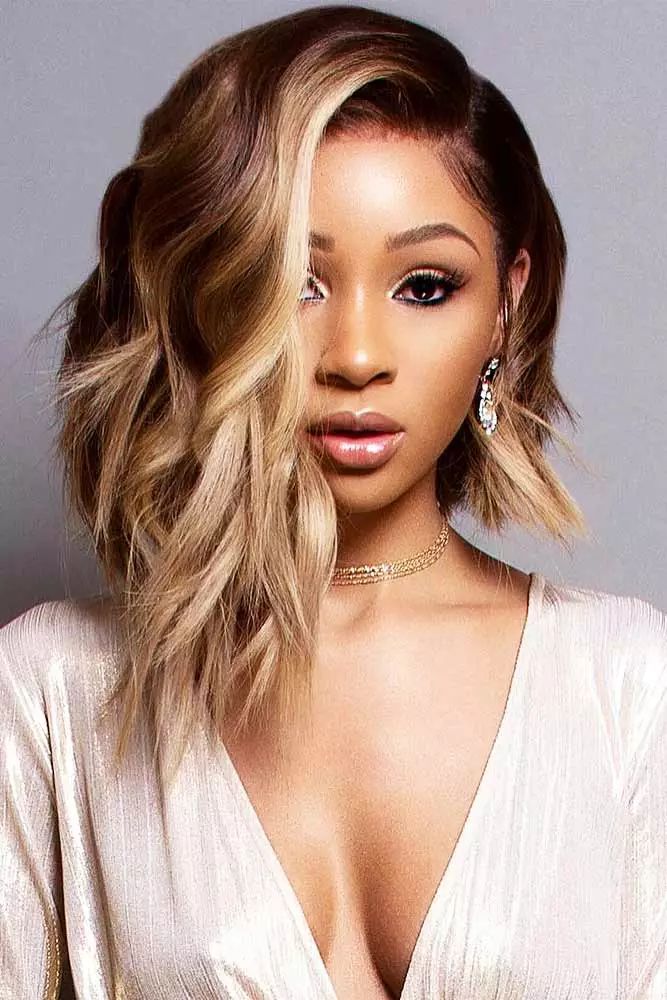 Visual Idea — The Hair Is Styled In Loose Waves — Balayage Lob 2027